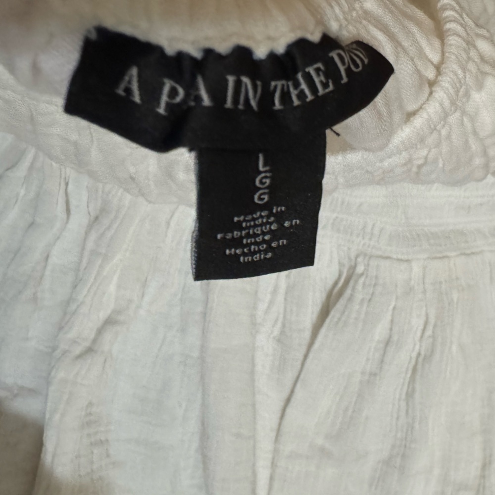 A Pea in the Pod Cinched Square Neck Off Shoulder White Dress - Maternity large - Picture 3 of 3